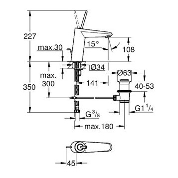 bản vẽ kỹ thuật vòi chậu Grohe 23427000