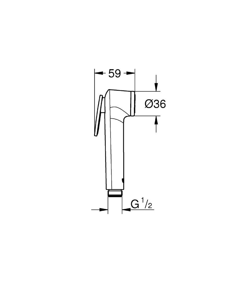 bản vẽ kỹ thuật vòi xịt vệ sinh Grohe 28020L01