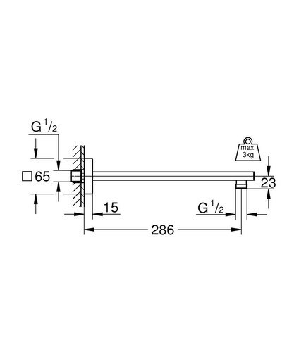 kích thước thanh treo bát sen gắn tường 27709000