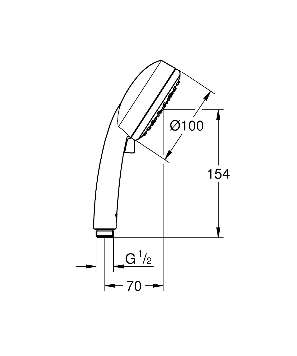 Kích thước sen tắm massage Grohe 26082001