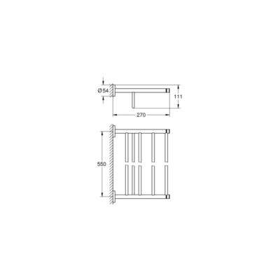 Bản vẽ kỹ thuật thanh treo khăn GROHE 40800001