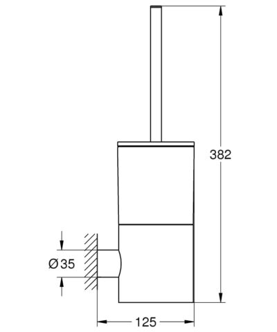 Bản vẽ Giá Chổi Tolet Nhập Khẩu Đức Grohe 40314GL3