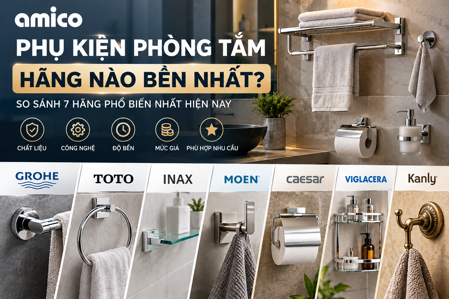 phụ kiện phòng tắm hãng nào bền nhất